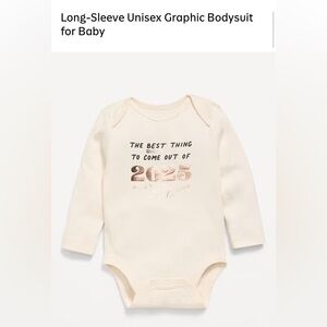 NWT Old Navy Happy New Year Long Sleeve Unisex Graphic Bodysuit Onesie 2025 🥳